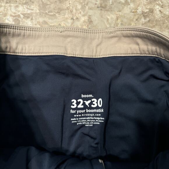 Birddogs Pants Mens 32x30 (Fits 32x28) Tan Lined Stretch Performance Chino Golf - Picture 6 of 14